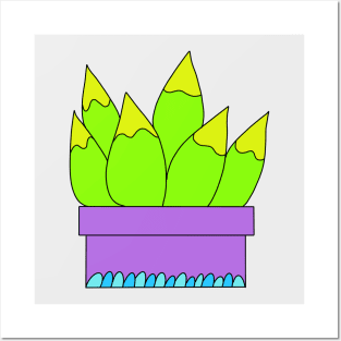 Cute Cactus Design #12: Yellow Green Succulents Posters and Art